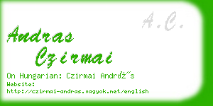 andras czirmai business card